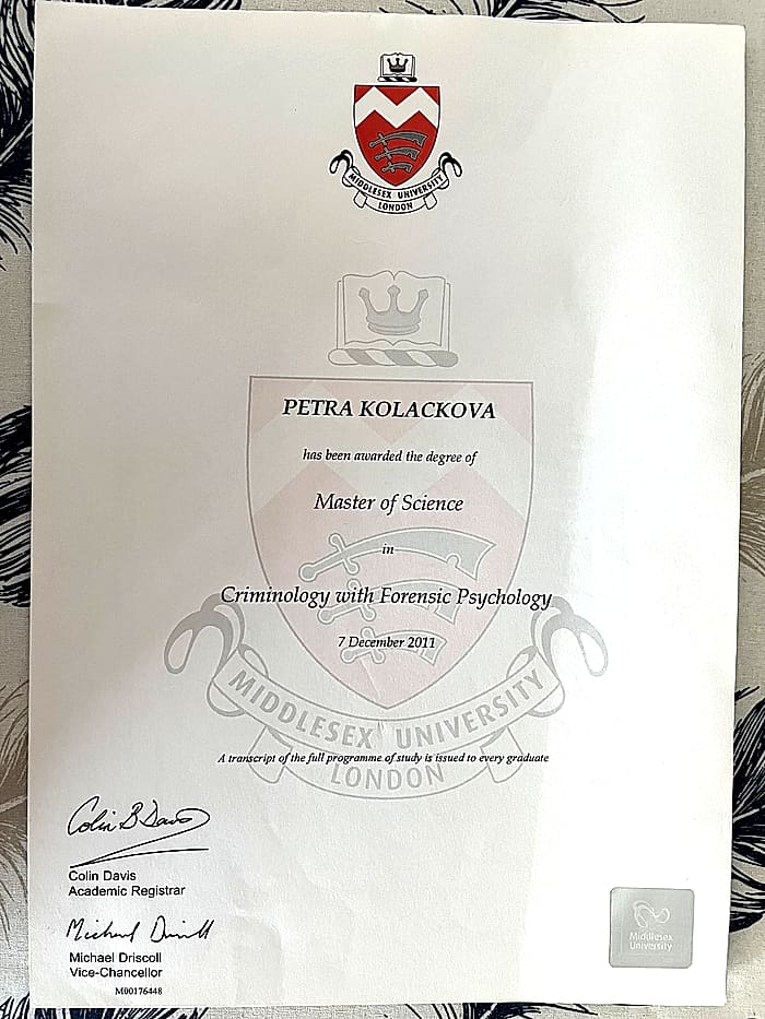 MSc diplom – Middlesex University London